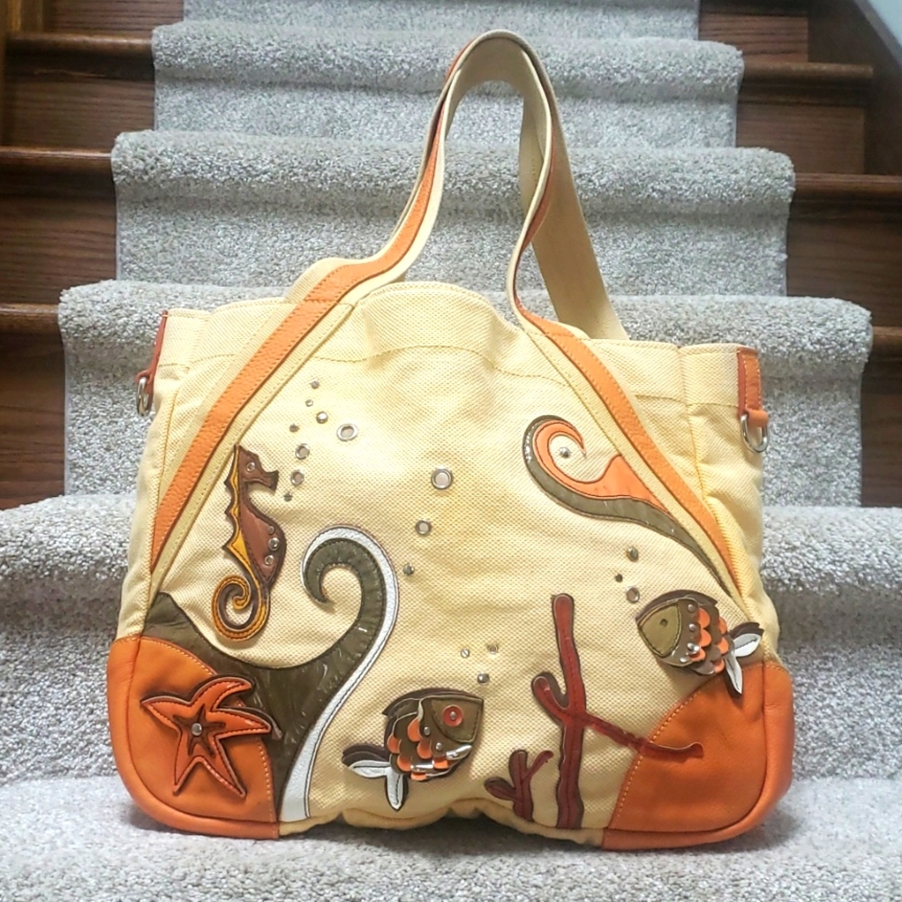 PRADA ULTRA RARE Vitello Daino Ocean Tote Grezzo Orange Authentic